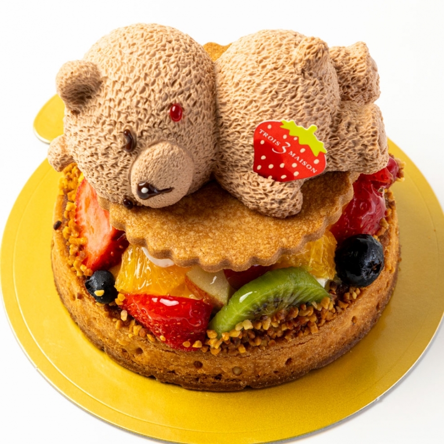 本店ご予約：お昼寝くまちゃんのタルトケーキ 厚狭自然菓子トロアメゾン
