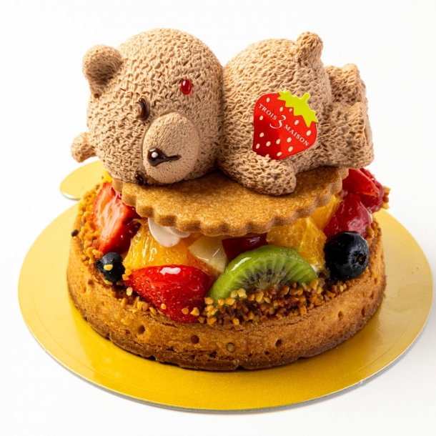 本店ご予約：お昼寝くまちゃんのタルトケーキ 厚狭自然菓子トロアメゾン