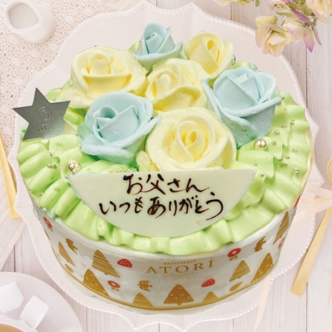 【父の日】バラのデコレーションケーキ