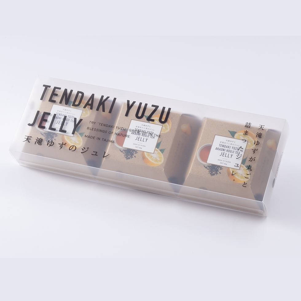 天滝ゆずと赤鬼ほうじ茶のジュレ3個入