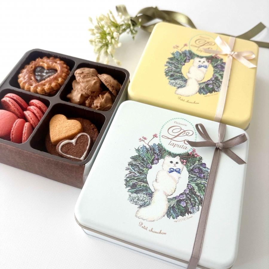お色を選べる】プティ・シュシュ焼菓子缶（猫ちゃん・バレンタイン