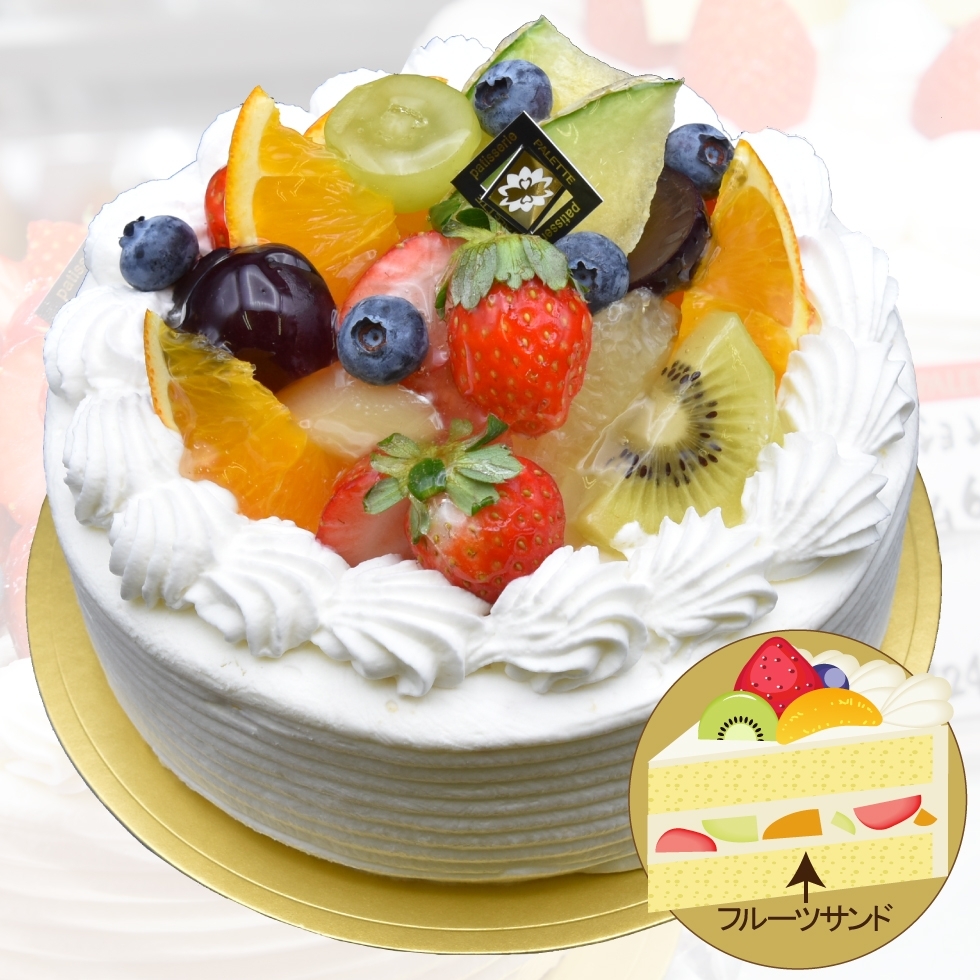 【フルーツいっぱい・フルーツサンド】の生クリームデコレーション