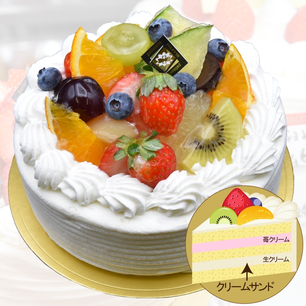 【フルーツいっぱい・クリームサンド】の生クリームデコレーション