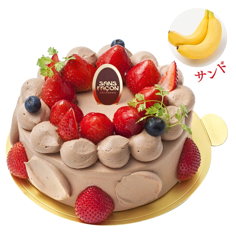 生チョコデコレーション(飾り:いちご・サンド:バナナ)